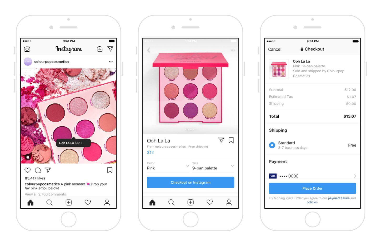 An Example of Instagram Checkout Process 