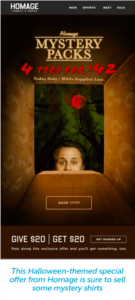 Homage email example