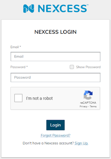 Nexcess Login Screen