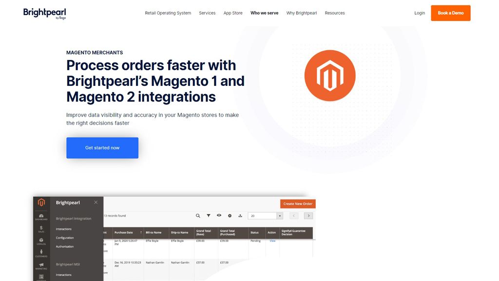 Magento inventory management tool Brightpearl.