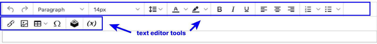 Text editor tools in Magento Page Builder element