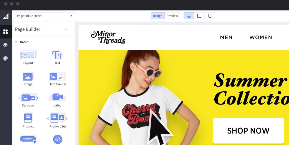 BigCommerce ecommerce platform page builder