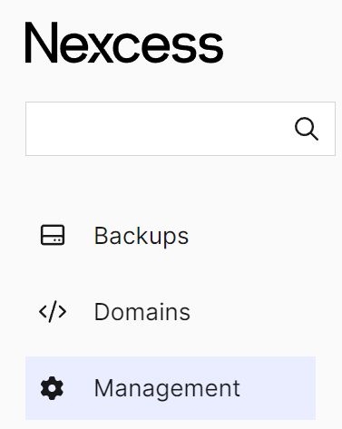 In the left sidebar of the site's settings, click on Management option.