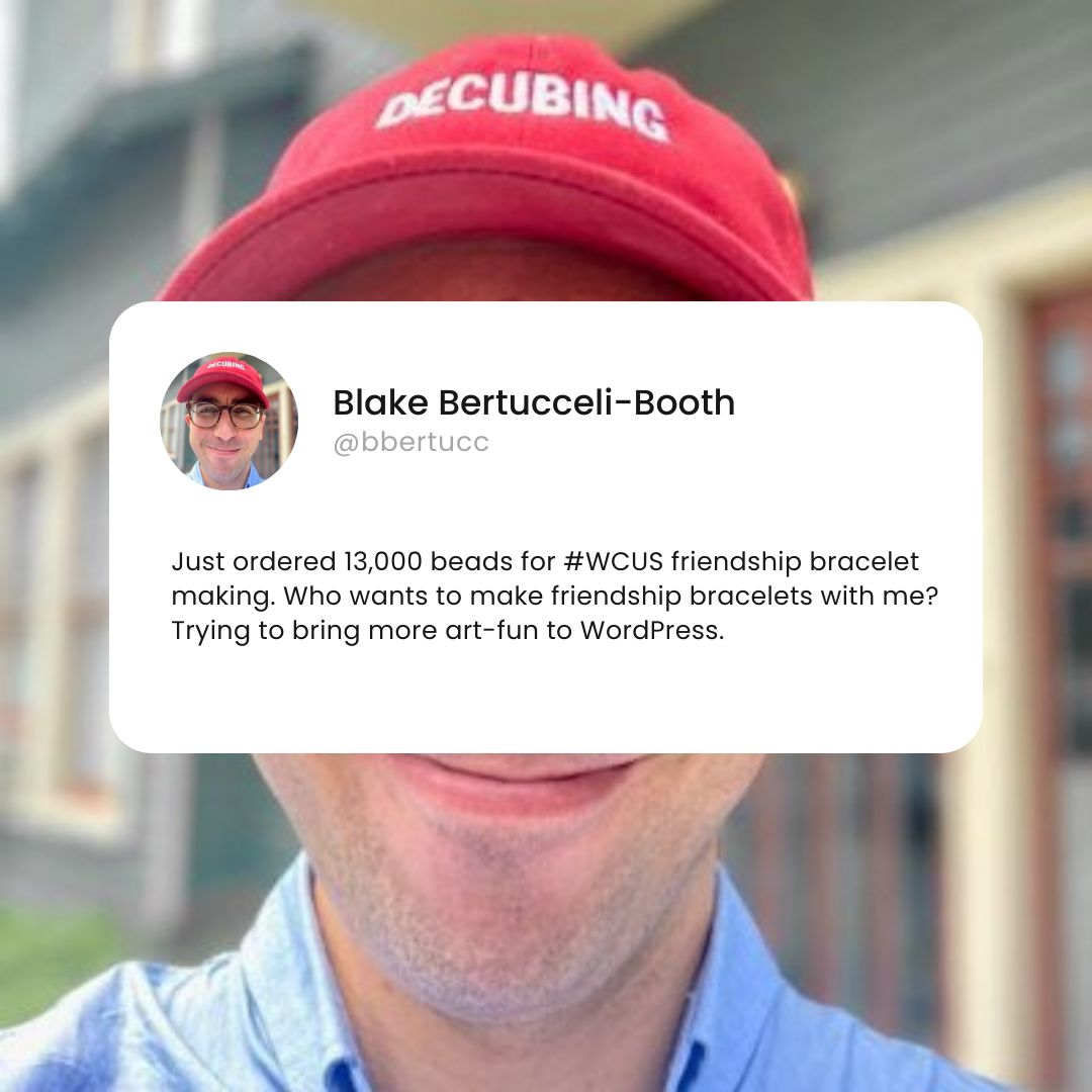 A tweet from Blake Bertucceli-Booth.