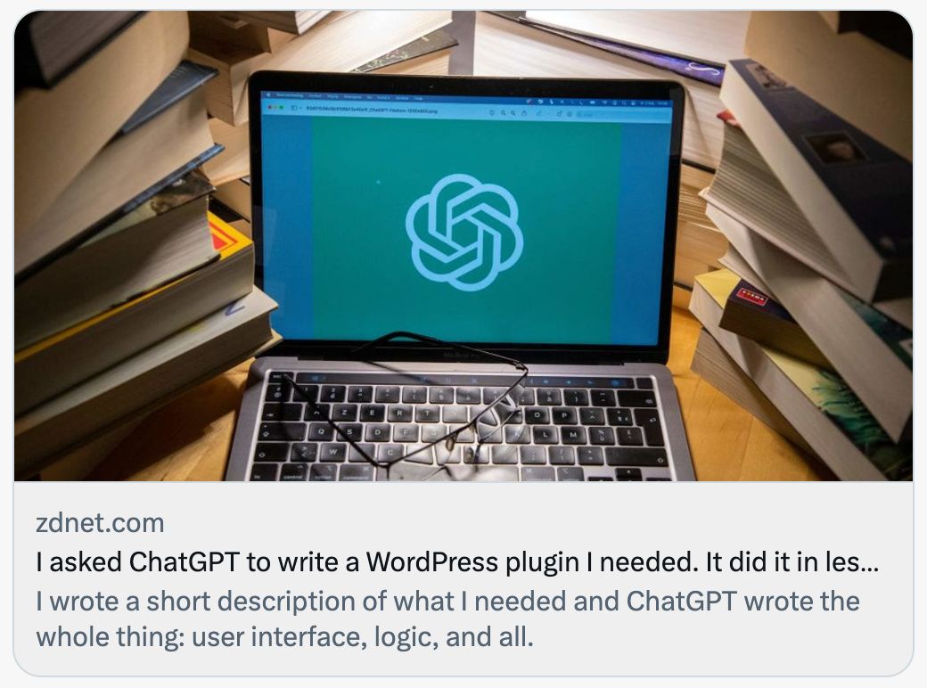 A screenshot of the ZDNet article Matt posted entitled 