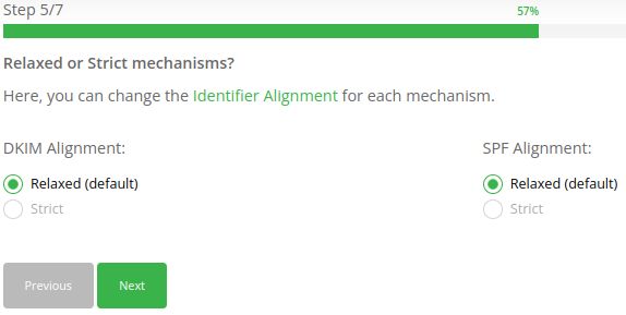 Step 5: Choose Identifier Alignment for DKIM and SPF Alignments.