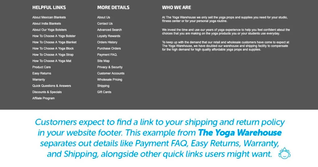Website footer example