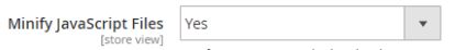 Set Minify JavaScript files to a Yes value.
