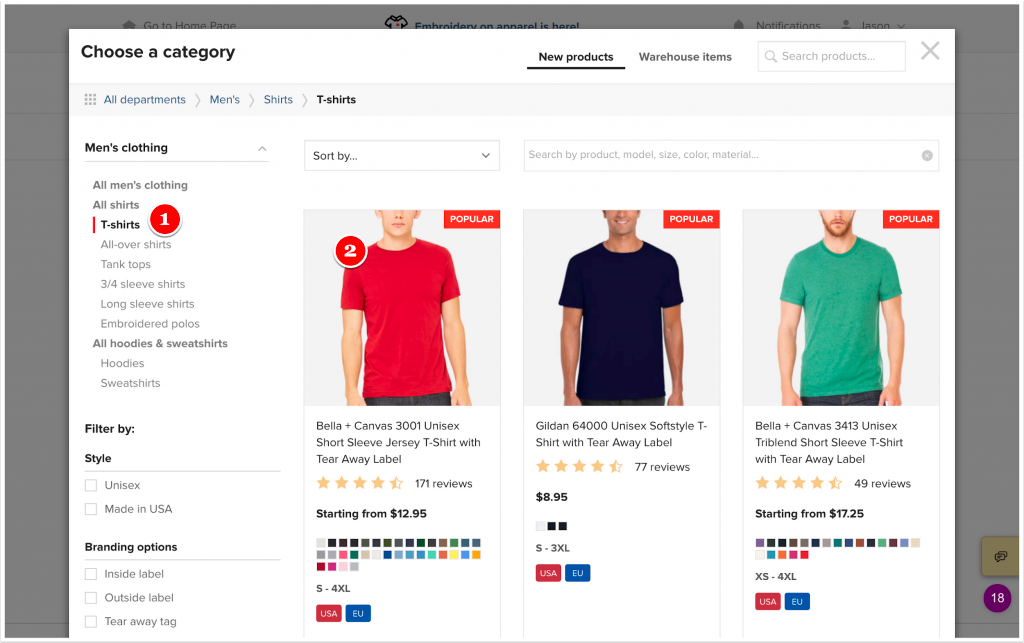 Choose T-Shirt to Create Your Mockup