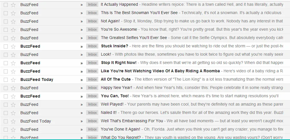 Buzzfeed email subject lines