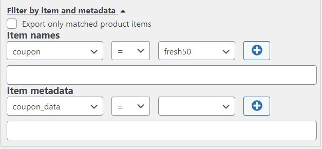 Filter by Item and Metadata