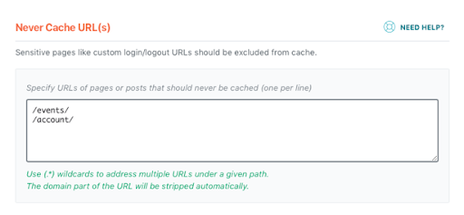 Never Cache URLs