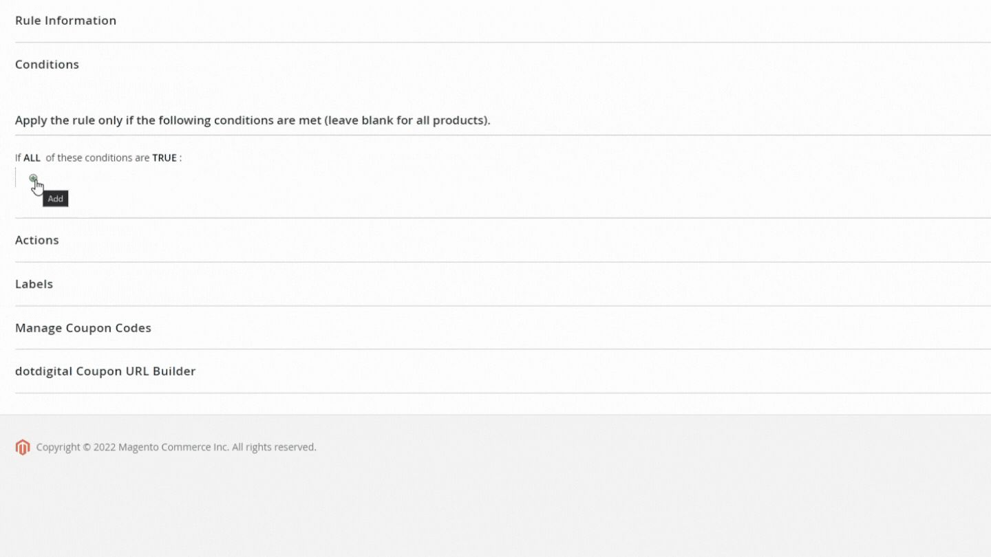 Configure price rule condition.