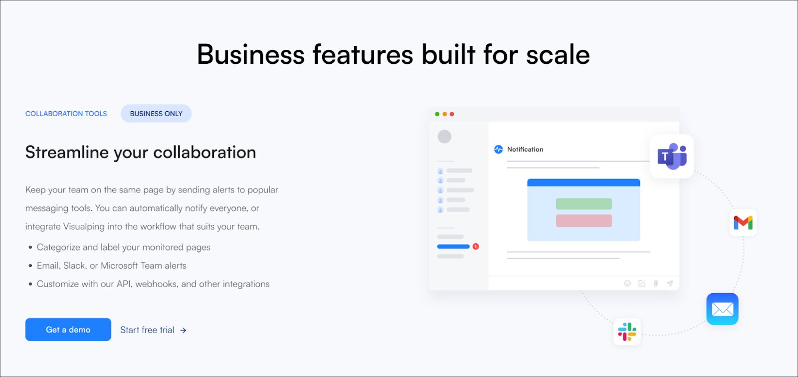 Visualping.io Collaborative Business Features