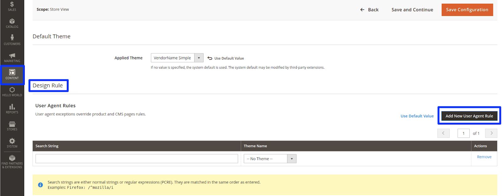 Add new user-agent rules for your Magento mobile theme configuration.