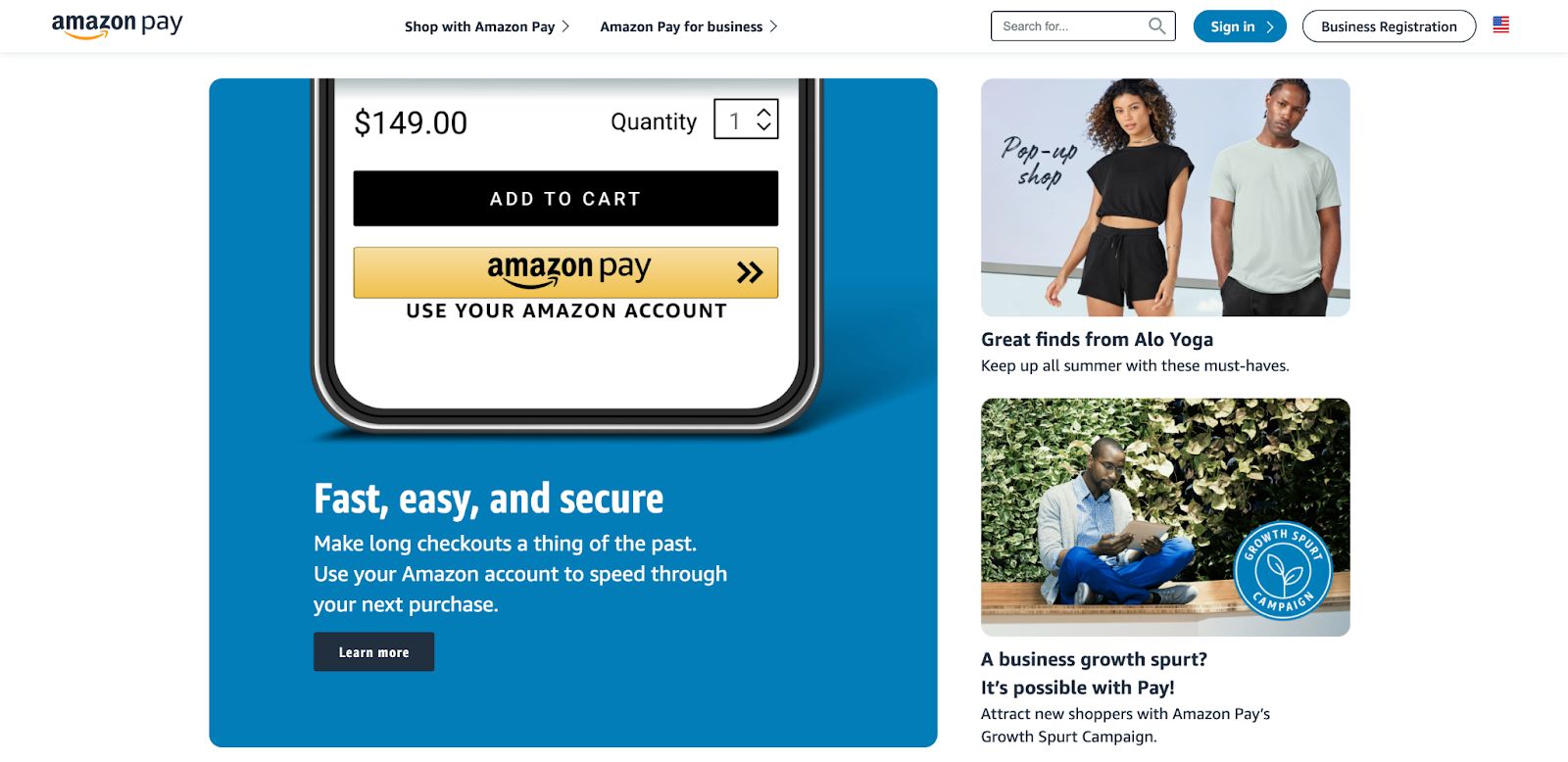 Online payment methods: Amazon Pay.
