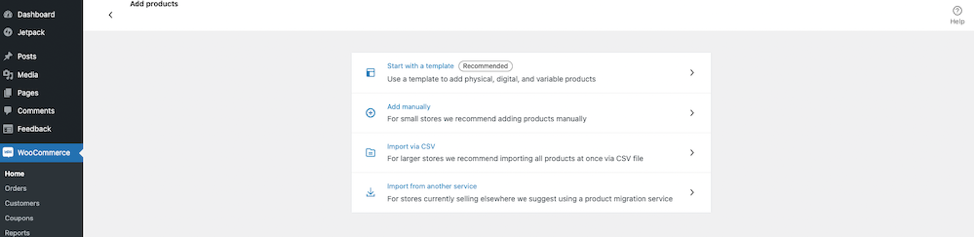 You have a range of options for adding products to your online store.