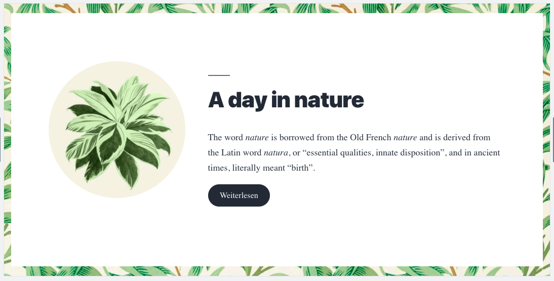 Call out image example on a one-page website