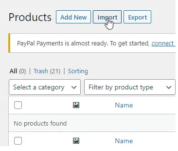 Product data can be easily exported from the Shopify dashboard > Products > “Export” button.” src=”https://cdn.sanity.io/images/v6oximkk/production/1f7ebb9bc6f92969ebd883c673fb78505cde422f-627×536.jpg”></figure><p>Once you click on “Export products” a CSV file containing your products information will be sent to the email address associated with your Shopify account.</p><p>Now, this file can be used to import the data to your new StoreBuilder site. Navigate to the “Store” section of your site, select “Products” and click on “Import.”</p><figure><img class=lazy decoding=async alt=Products src=