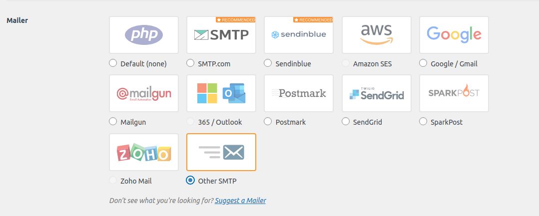 choose the mailer from the list