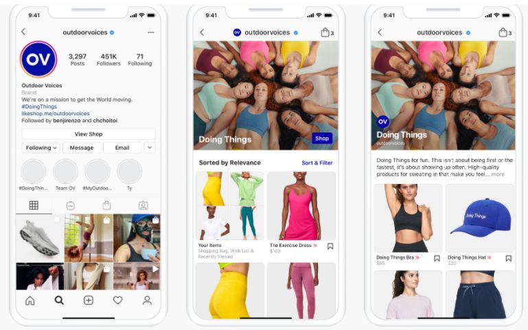 Shoppable Product Catalogs in Instagram Shops 