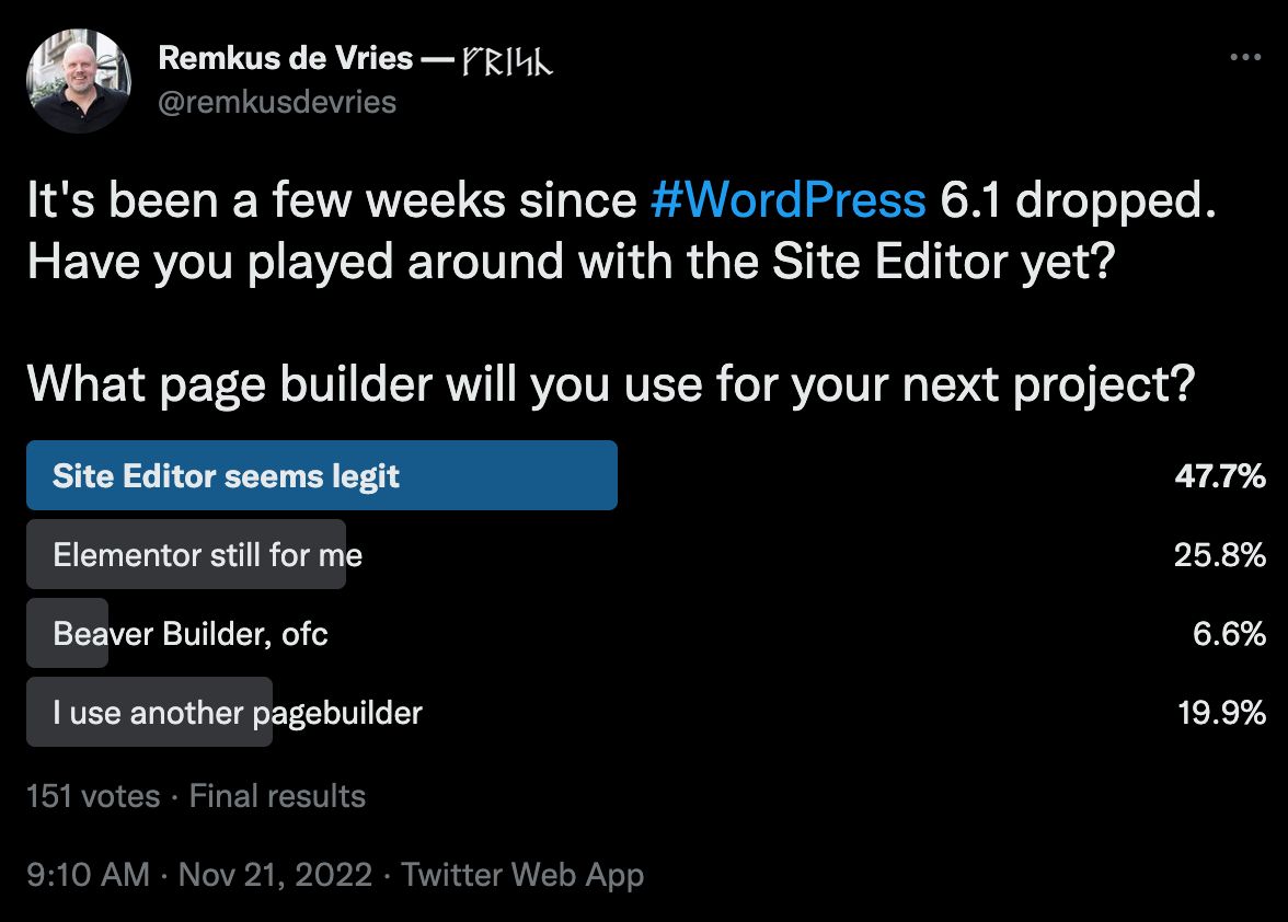 Remkus de Vries' tweet which reads 