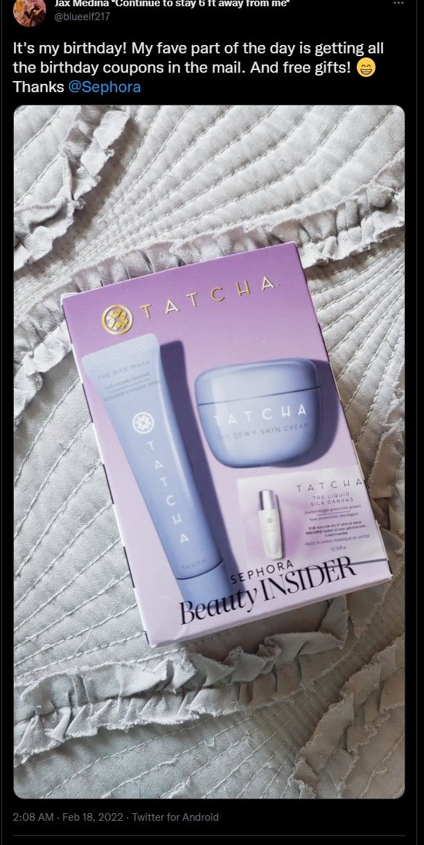 Sephora gives away free gifts to loyal customers during their birthday month.