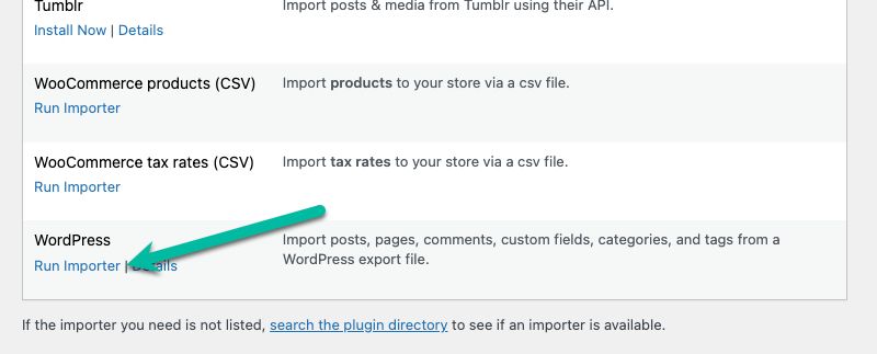 Once it has been successfully installed, click the Run Importer link.
