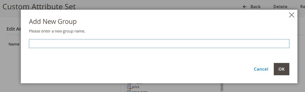 Create a Magento product attribute group.