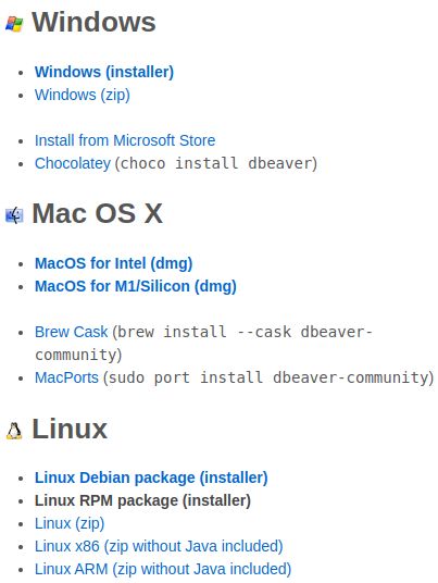 To download DBeaver, go to the DBeaver download page and click Download: