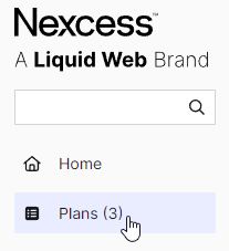 Start a hosting plan with a data center location strategy — in the left sidebar, click the Plans button.