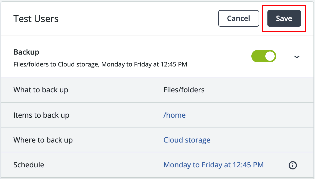 Image is an example of the acronis backup setting options.