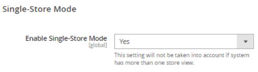 If there aren't many languages or store views for customers to choose from, you can set the Enable Single-Store mode value to Yes.