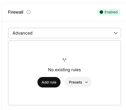 advanced firewall in my.liquidweb.com
