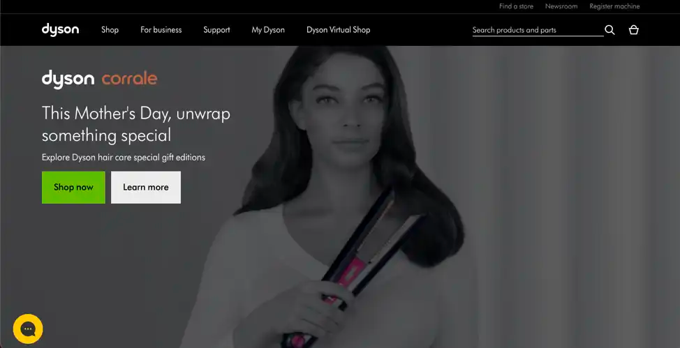 Dyson ecommerce website example