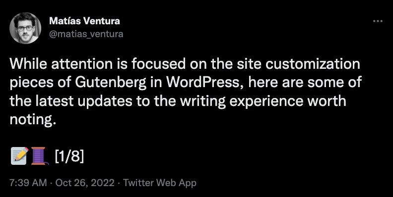 First tweet from a thread by @matias_ventura that reads 