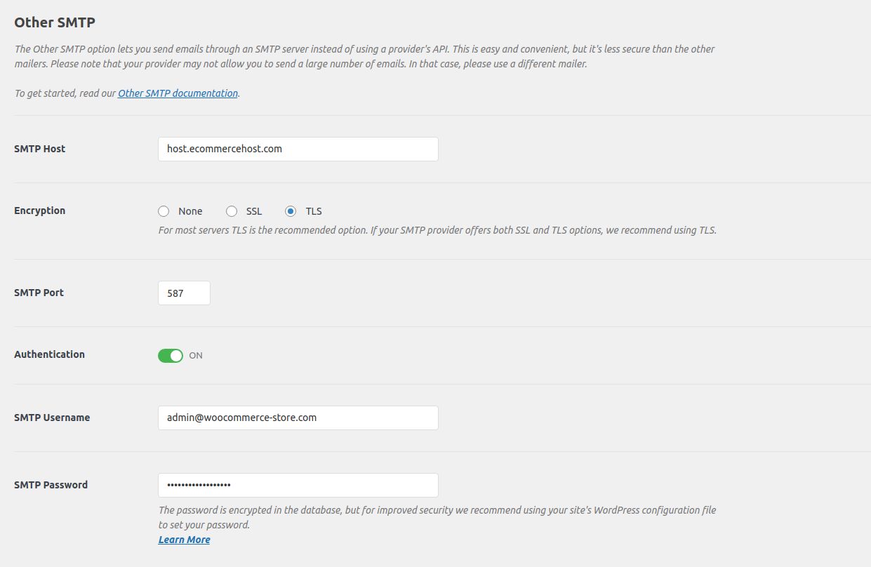 Choose “Other SMTP