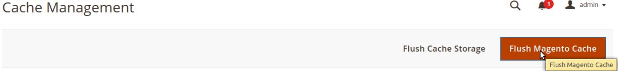 Flush Magento Cache button