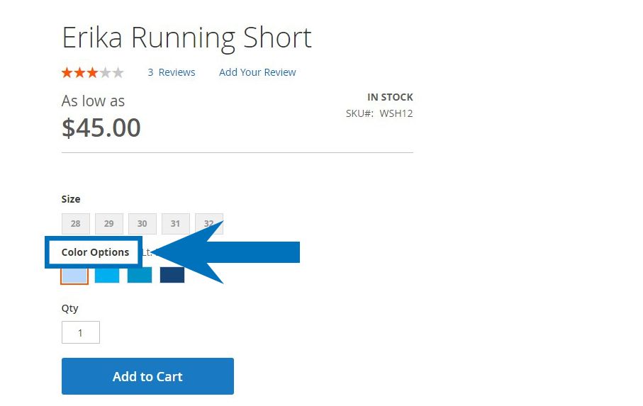 Magento product attribute label on the product page.