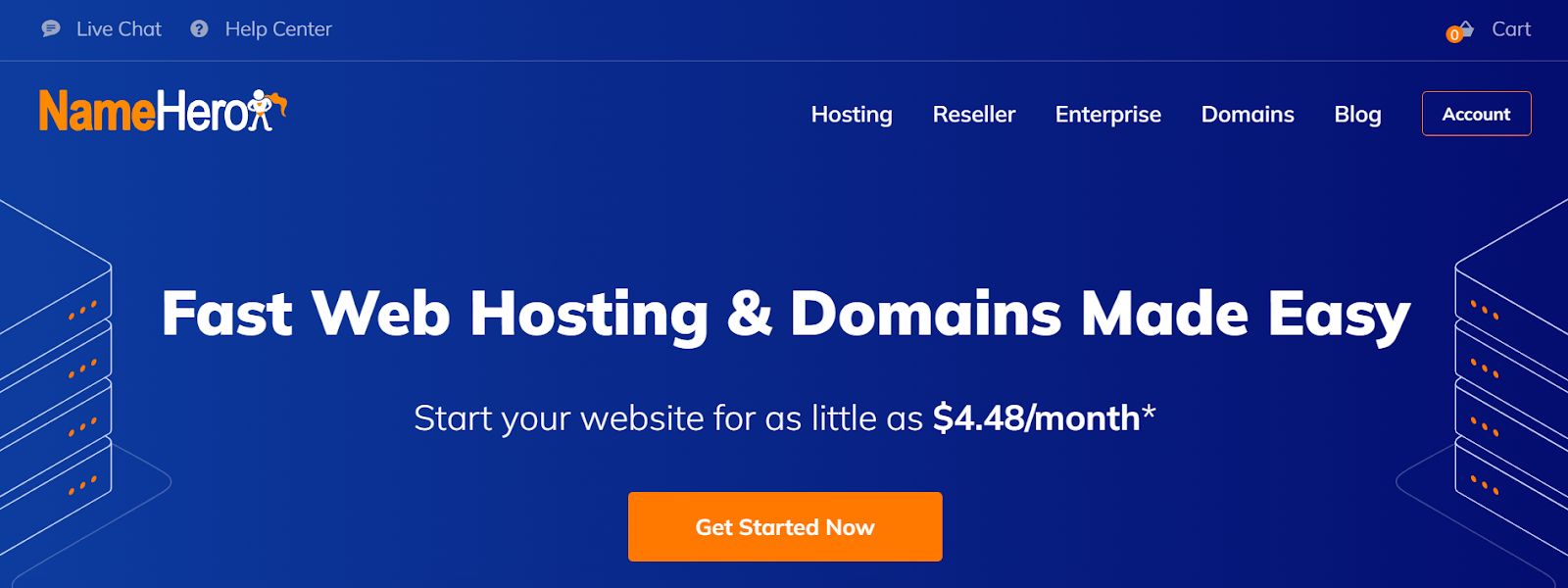 NameHero’s homepage.