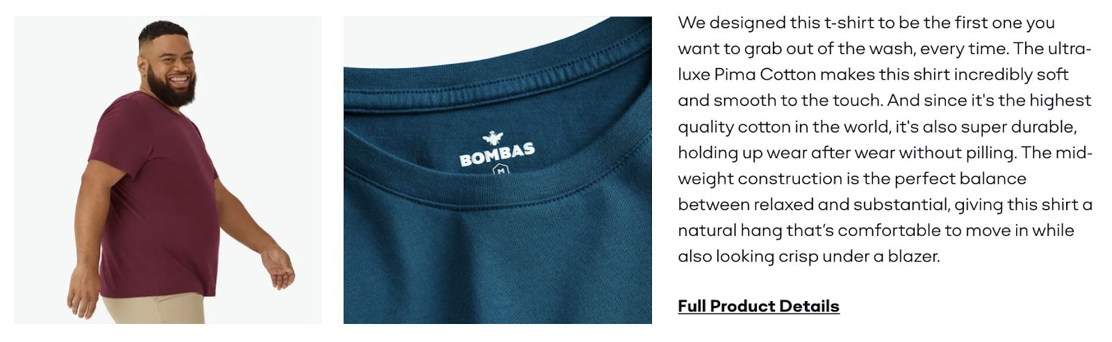 T-Shirt product photo including a product description that makes great use of storytelling.