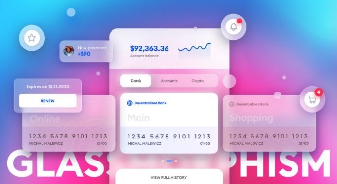 Glassmorphism is a newer web aesthetic trend