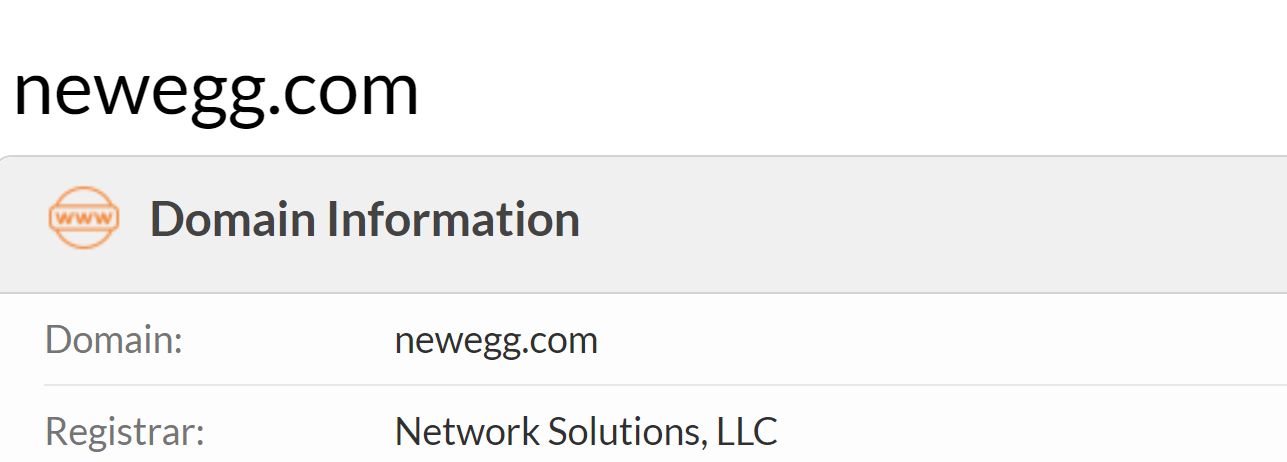 The Registrar field shows the place where the domain was bought.