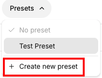 create new presets link in my.liquidweb.com