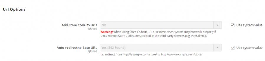 Expand the URL Options section.