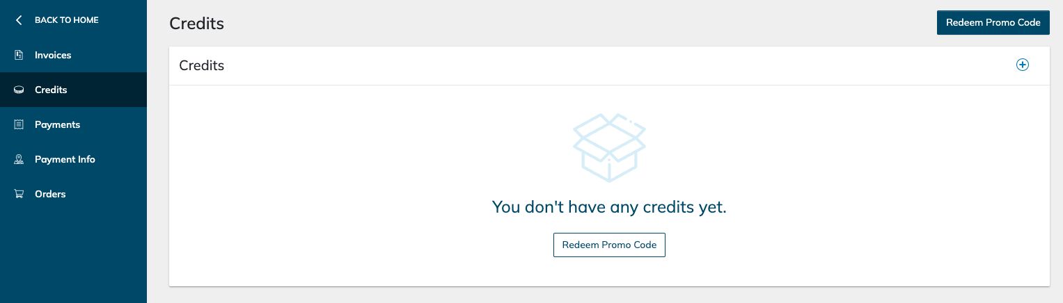 You don't have any credits yet image.