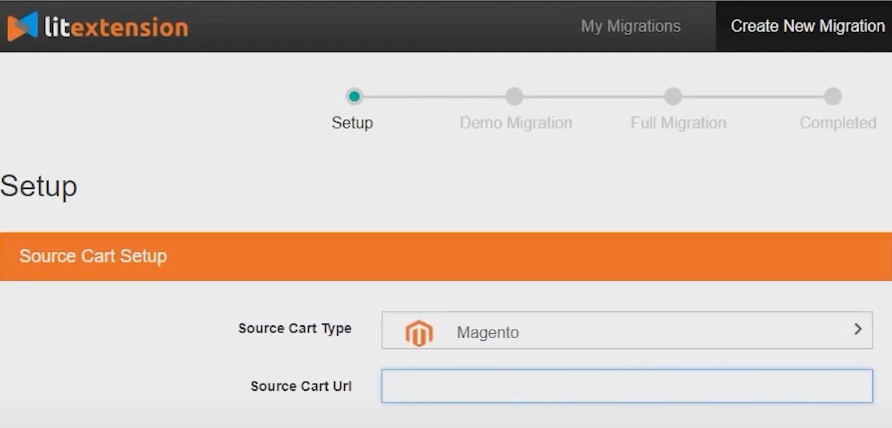 Now enter your source cart url. For example https://mydomain.com/store/.