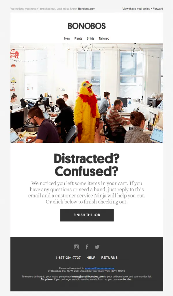 Bonobos email example