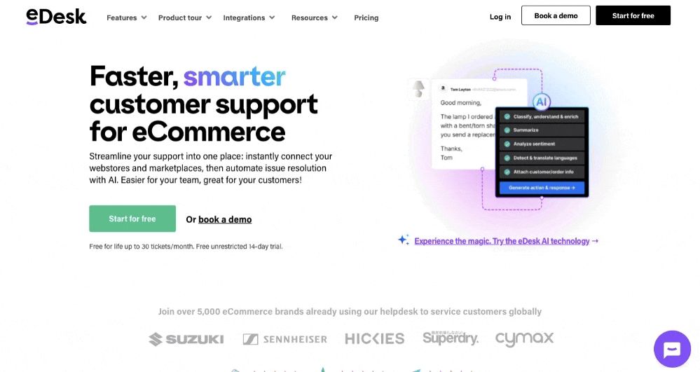 eDesk is the best Magento help desk extension for enabling artificial intelligence (AI) capabilities.