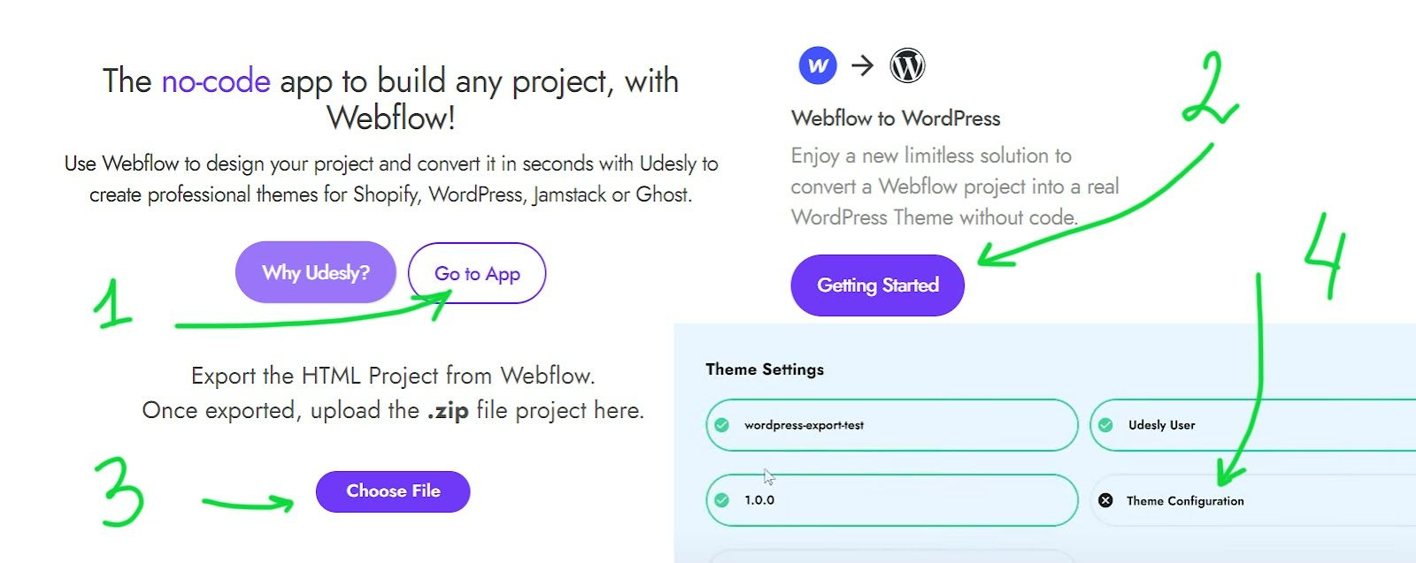 We go to the Udesly website to make a WordPress Theme at this link.